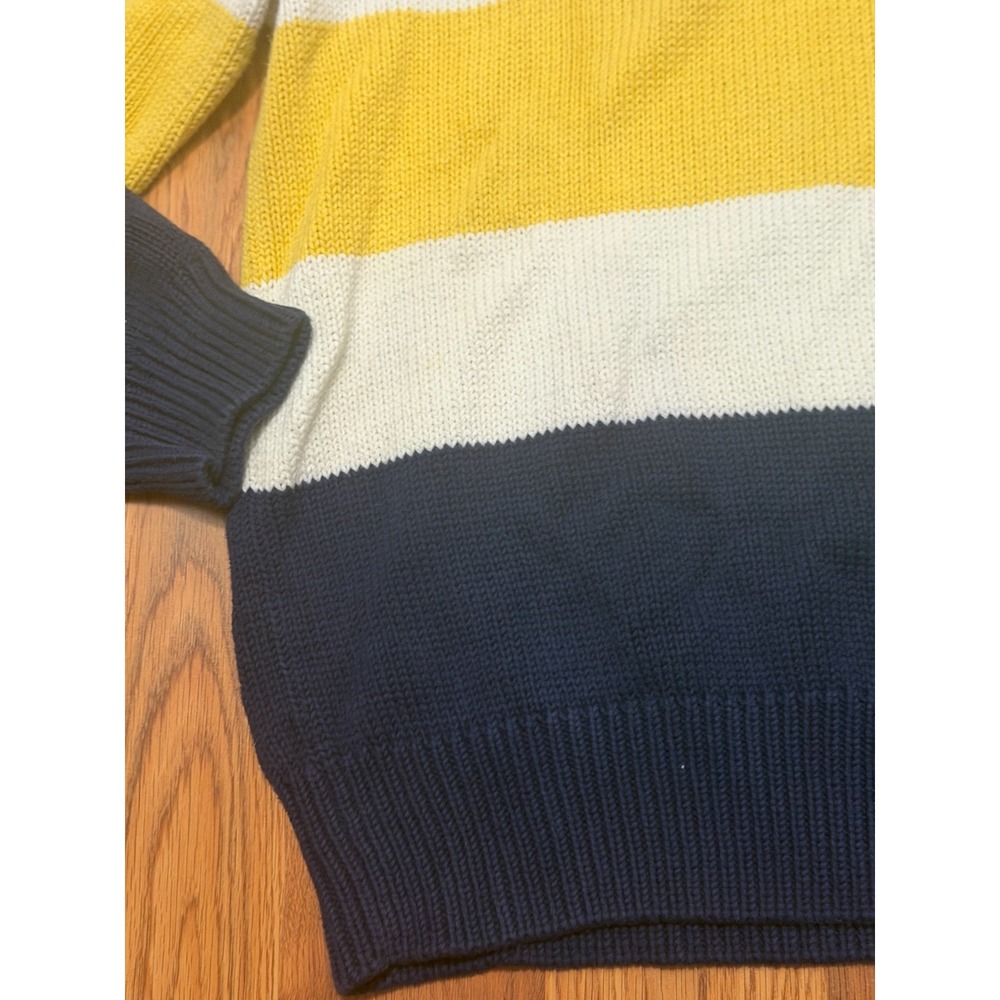 Polo Ralph Lauren Sweater Mens Extra Large Shawl Toggle Striped Cotton - Picture 8 of 12